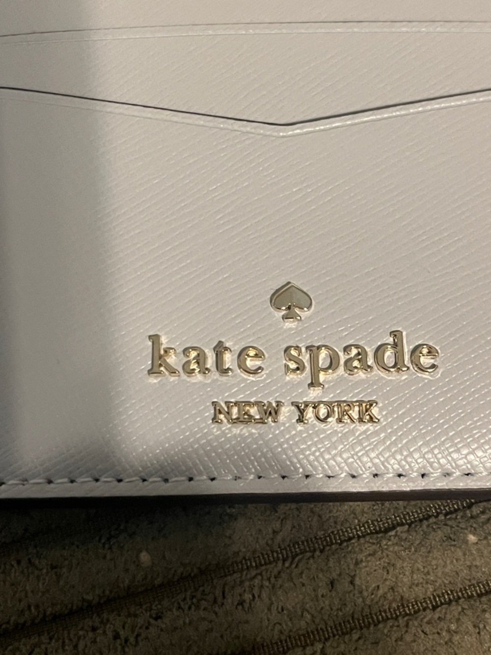 NWOT Kate Spade New York Staci Sm Slim Card Holder saffiano leather Oyster - Picture 3 of 6